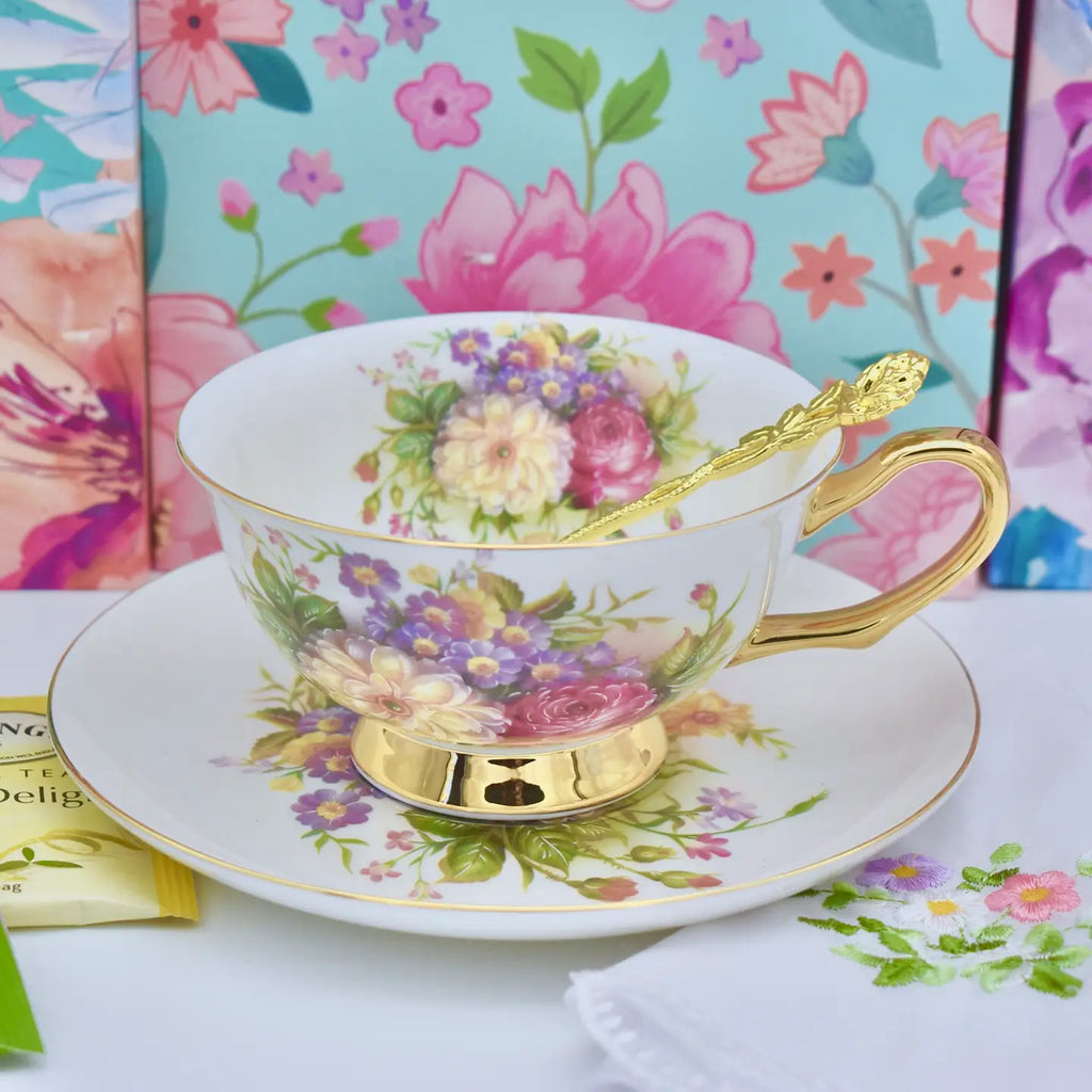 Vintage English Garden Teacup Gift Set