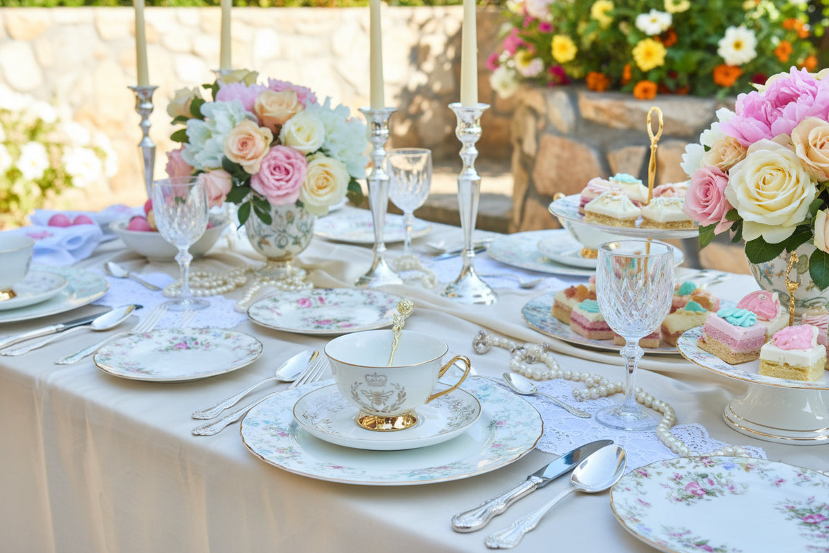 Bridgerton Inspired White Teacup Gift Set
