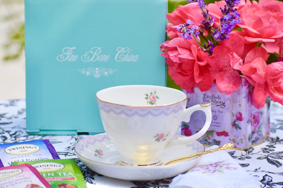 Lace Ribbon Teacup and Saucer