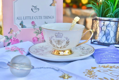Bridgerton Inspired White Teacup Gift Set