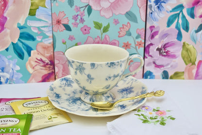 Toile Blue and White Teacup Gift Set