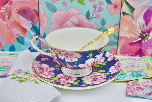 Fiesta Purple Flowers Teacup Gift Set