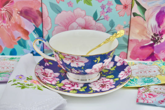 Fiesta Purple Flowers Teacup Gift Set