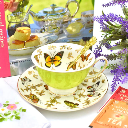 Butterflies on Green Meadow Teacup Gift Set