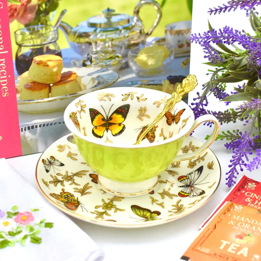 Butterflies on Green Meadow Teacup Gift Set