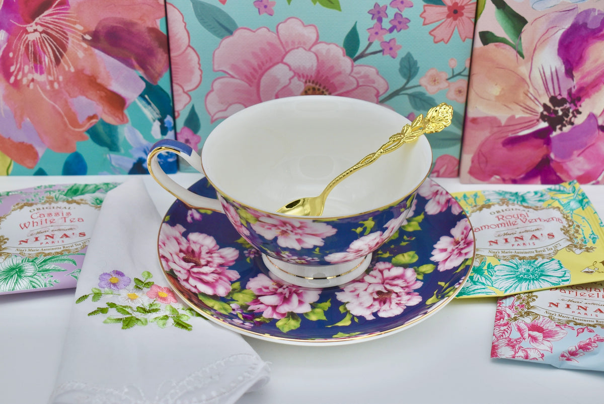 Fiesta Purple Flowers Teacup Gift Set