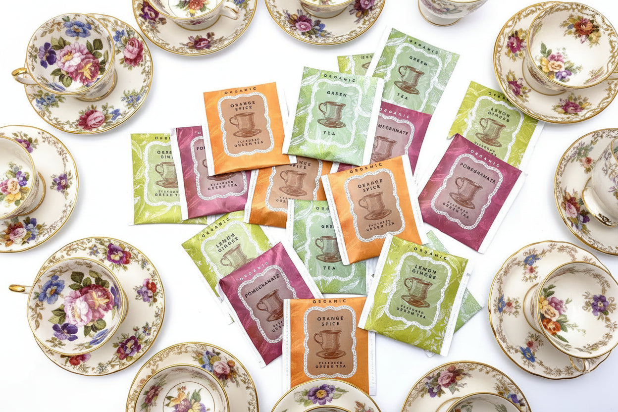 Vintage Teacups Tea Packet Assortment