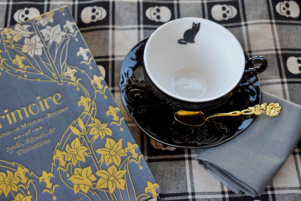 Black Cat Teacup Gift Set