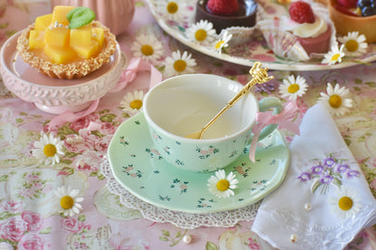 Daisies Coquette Mint Teacup Gift Set