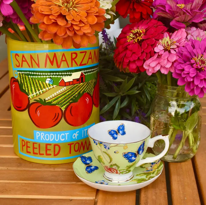 Renaissance Garden in Green Teacup Gift Set