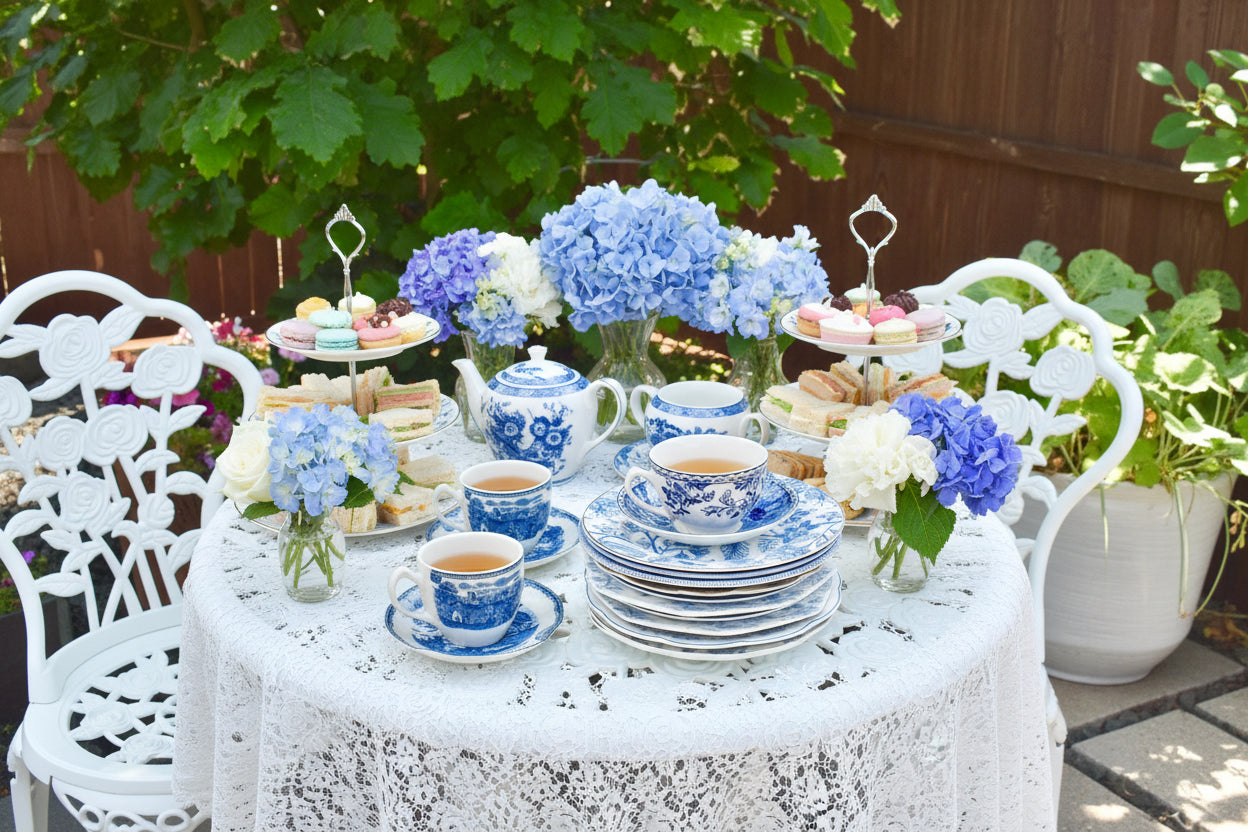 Mismatched Blue and White Teacups