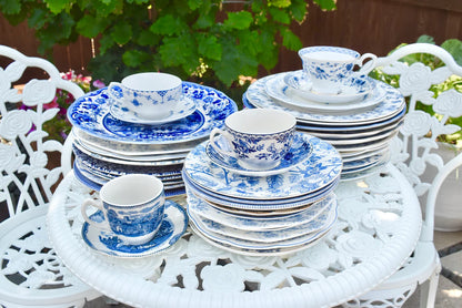 Mismatched Blue and White Teacups