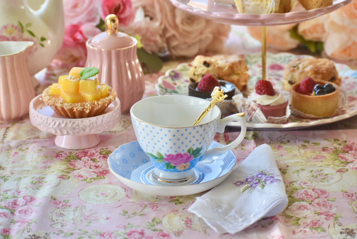 Country Rose Cheeky Blue Teacup Gift Set