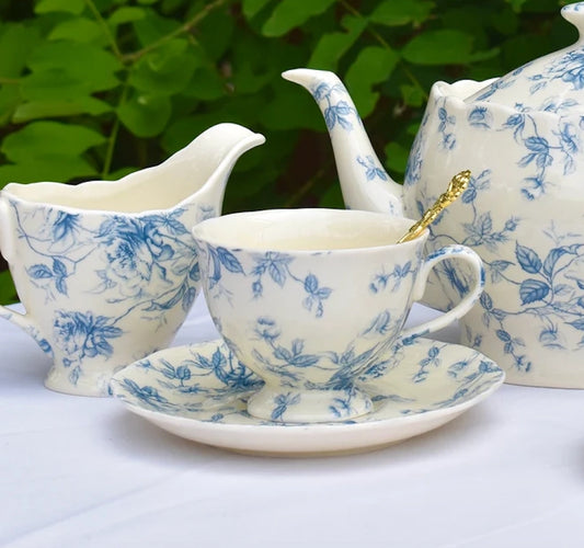 Toile Blue and White Teacup Gift Set