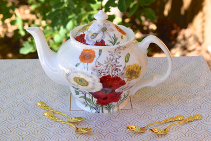 Poppy Flowers Teapot