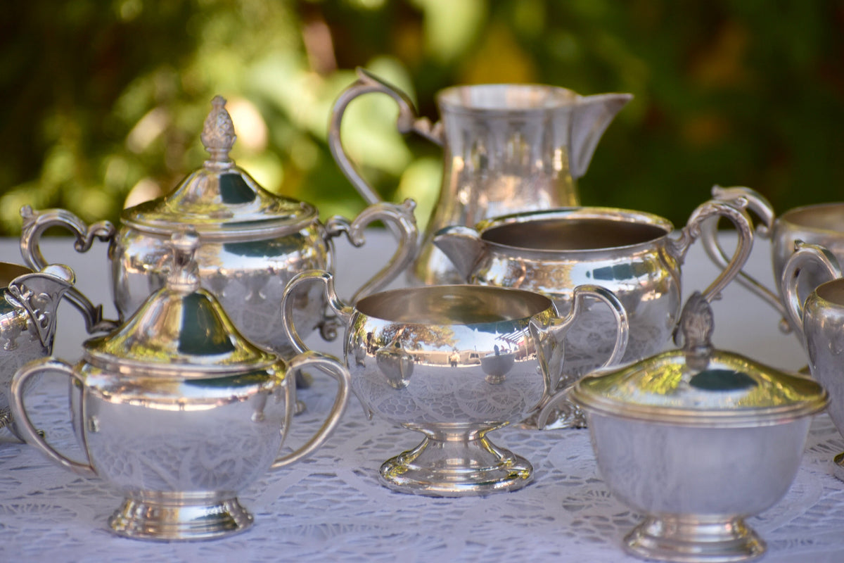 Mix and Match Silver Sugar Bowl and Creamer Set