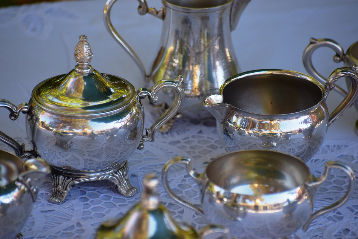 Mix and Match Silver Sugar Bowl and Creamer Set