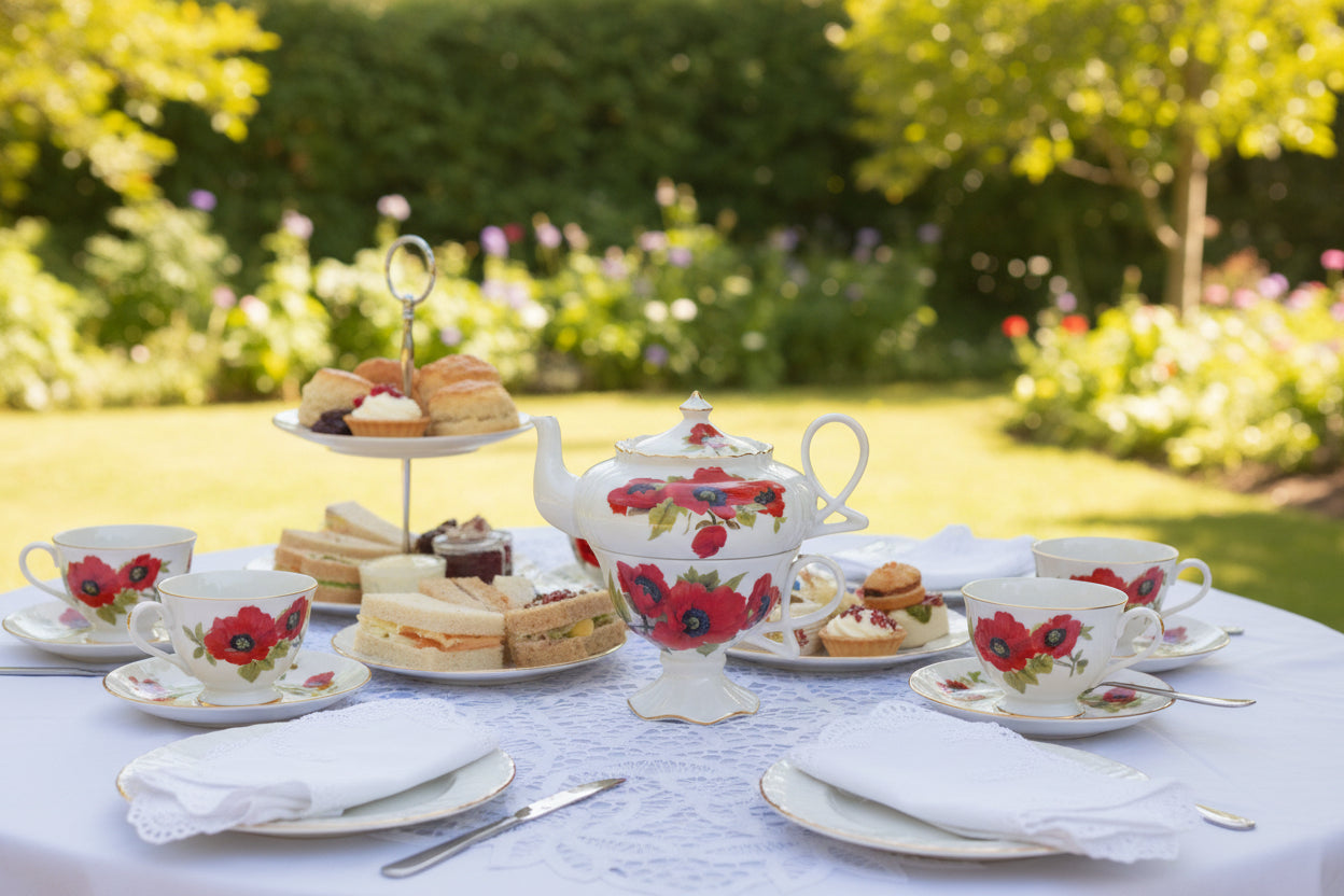Scarlet Poppies Tea for One Gift Set