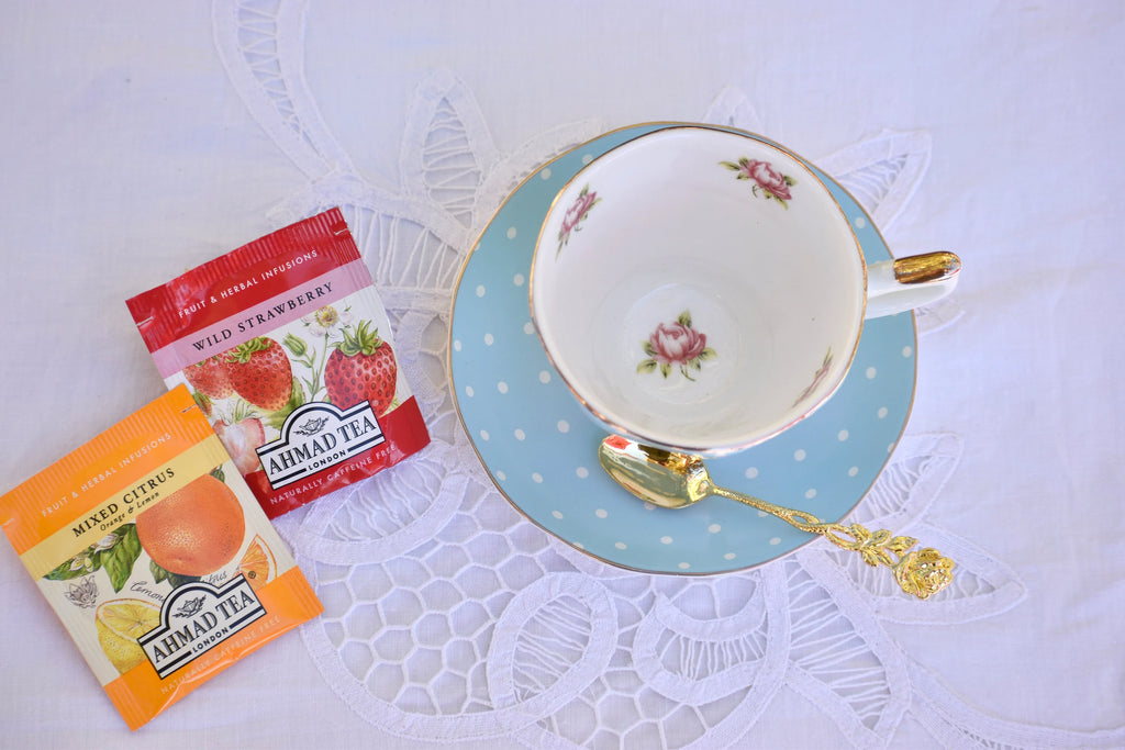Polka Rose in Blue Teacup Gift Set