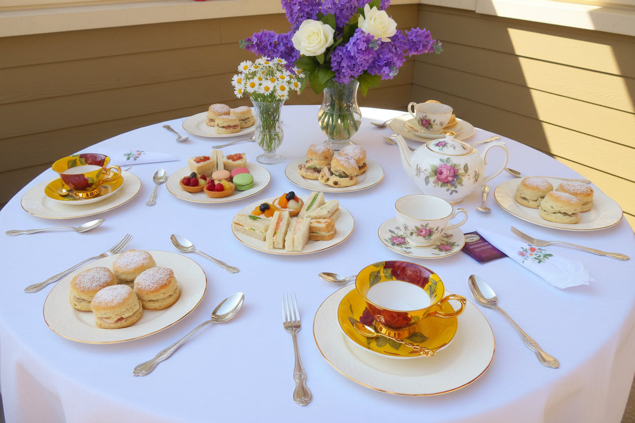 Regency Roses on Yellow Teacup and Saucer