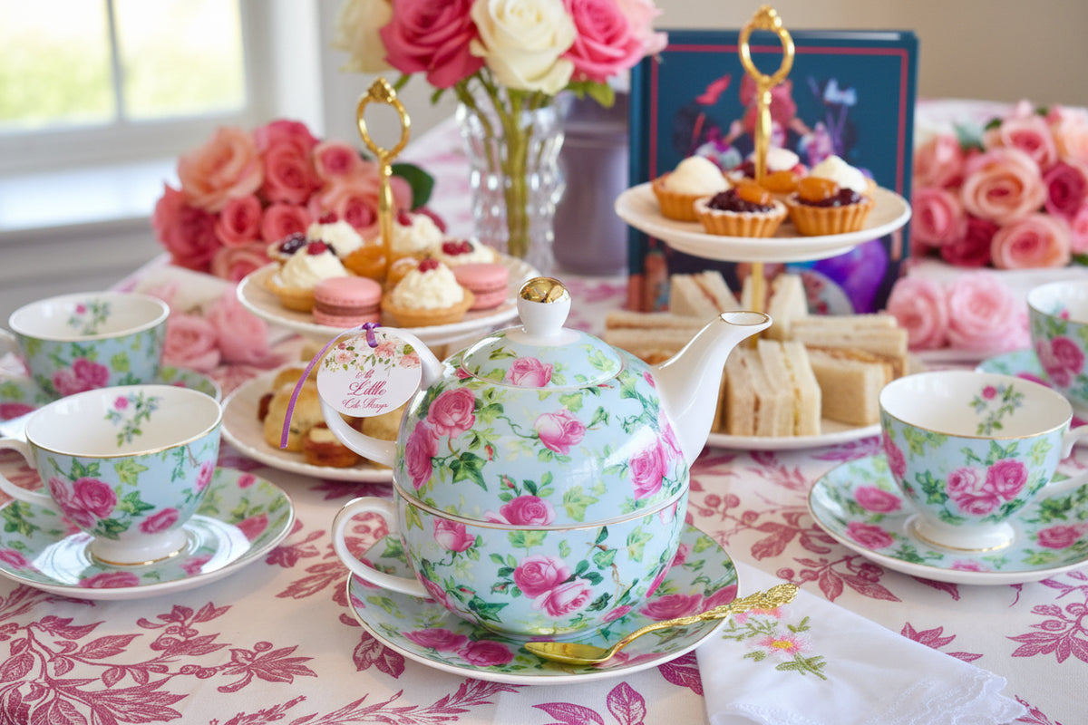Aqua Chintz Tea for One Gift Set