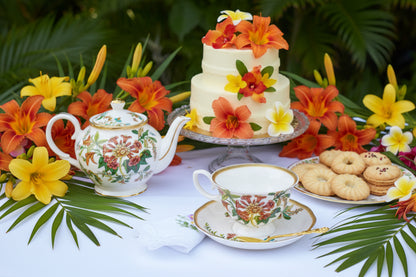 Daylily Orange Flower Teacup Gift Set