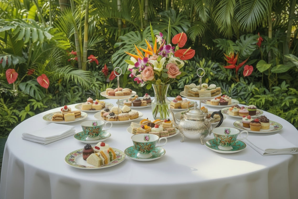 Daylily Green Flower Teacup and Saucer