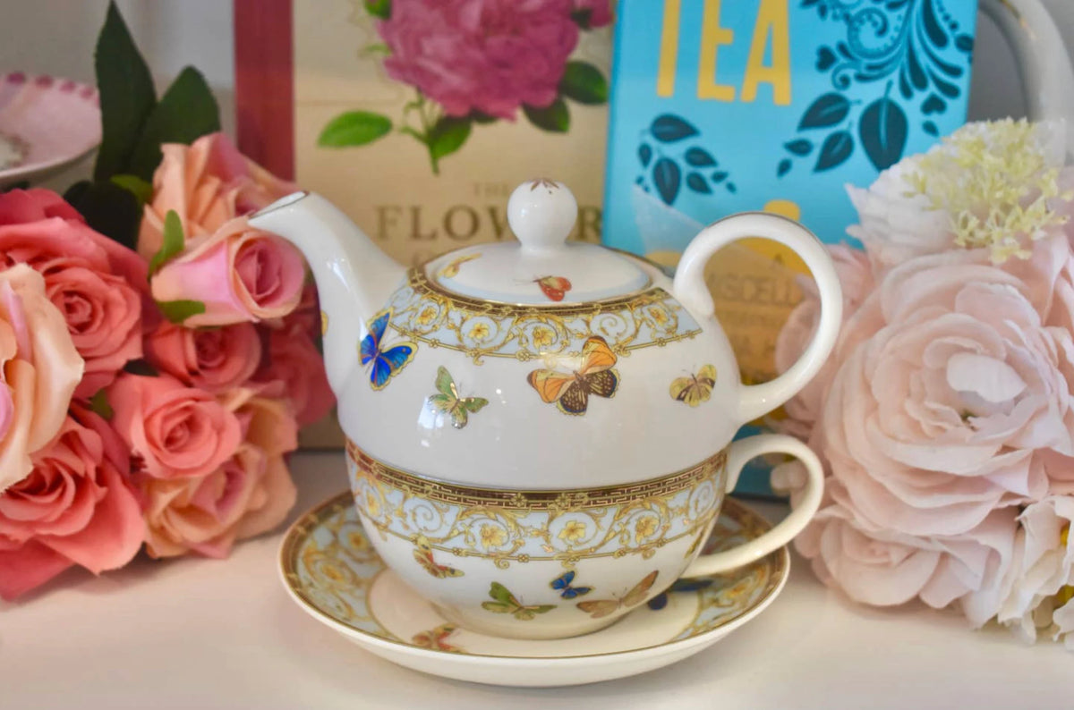 Monarch Butterflies Garland Tea for One Gift Set