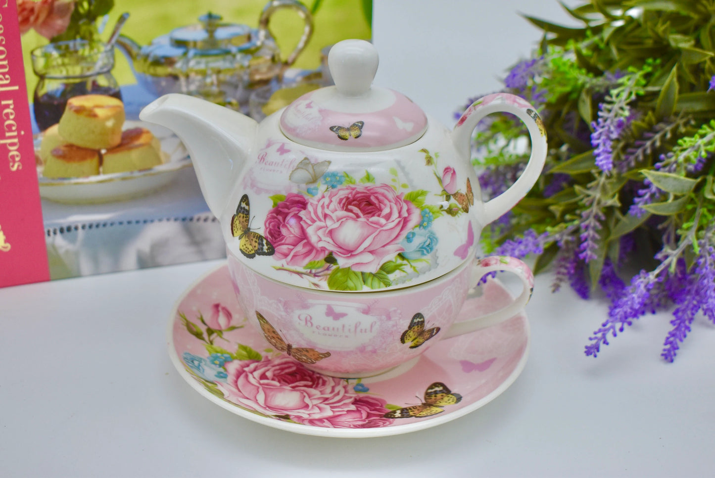 English Garden Pink Tea for One Gift Set