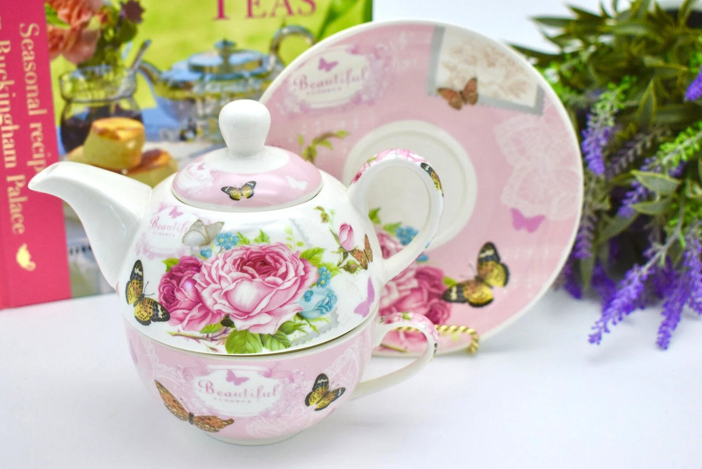 English Garden Pink Tea for One Gift Set