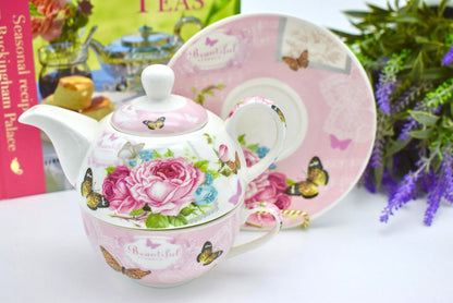 English Garden Pink Tea for One Gift Set