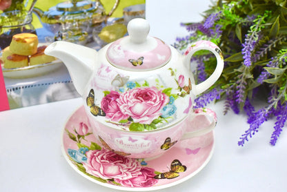 English Garden Pink Tea for One Gift Set
