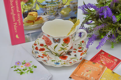 Poppy Flowers and Wildflowers Teacup Gift Set