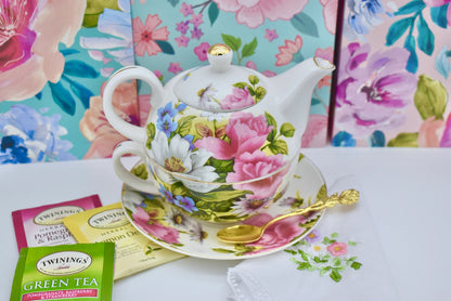 Rose Garden Tea for One Gift Set